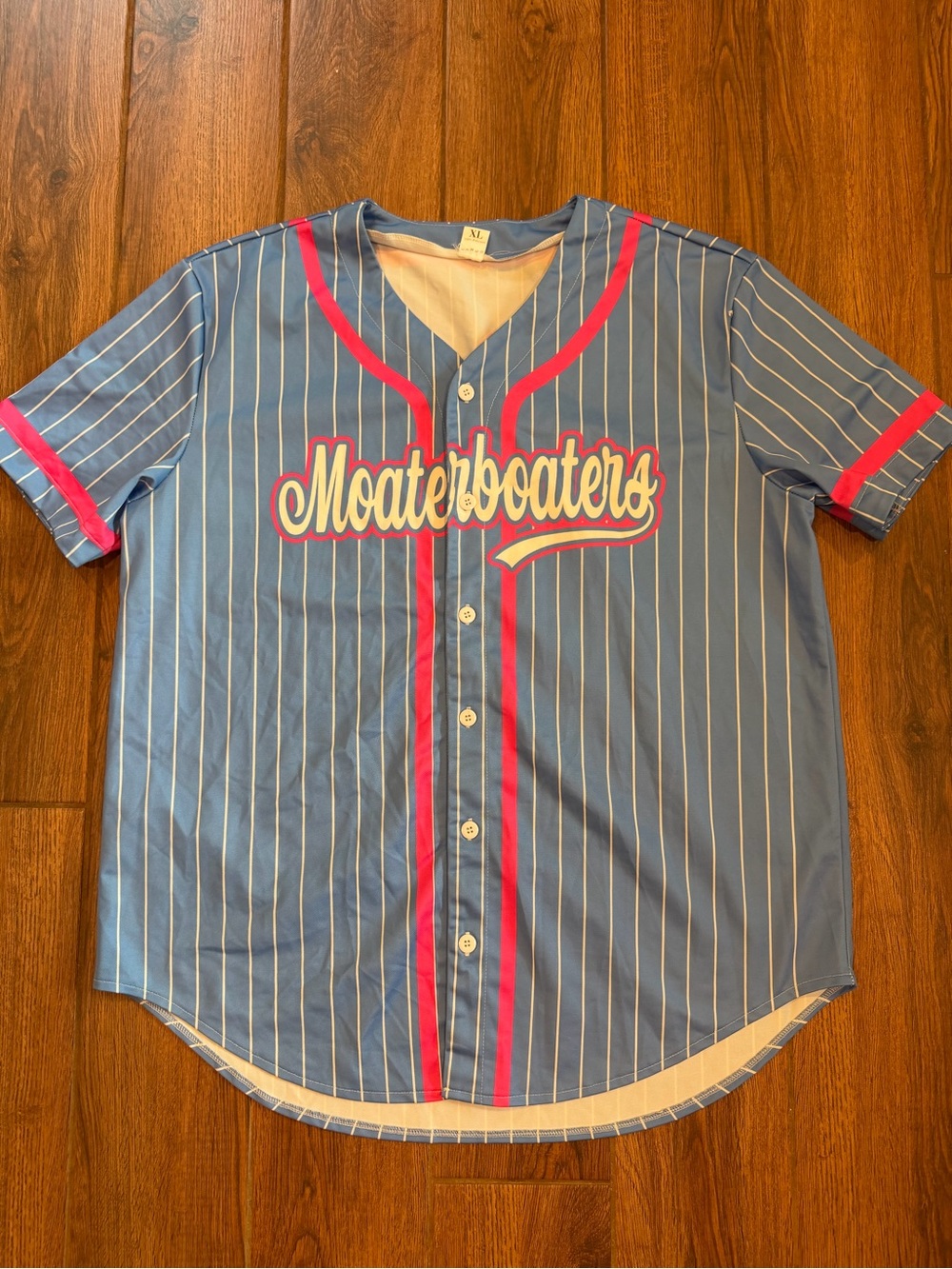Motor boaters Blue Pinstripe Baseball Jersey / men’s xl